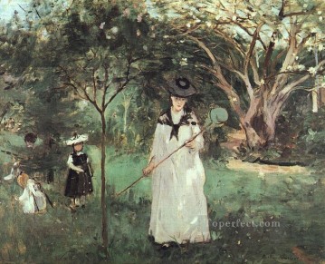 Berthe Morisot Painting - The Butterfly Chase Berthe Morisot
